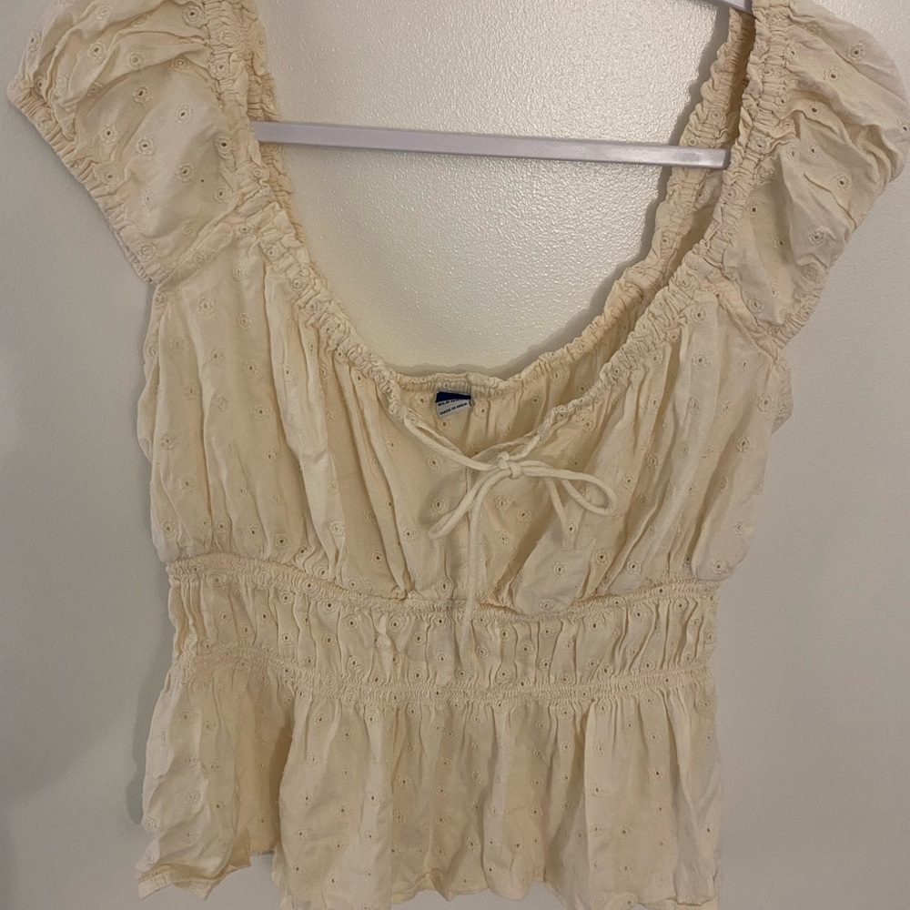Old Navy Cream Eyelet Blouse